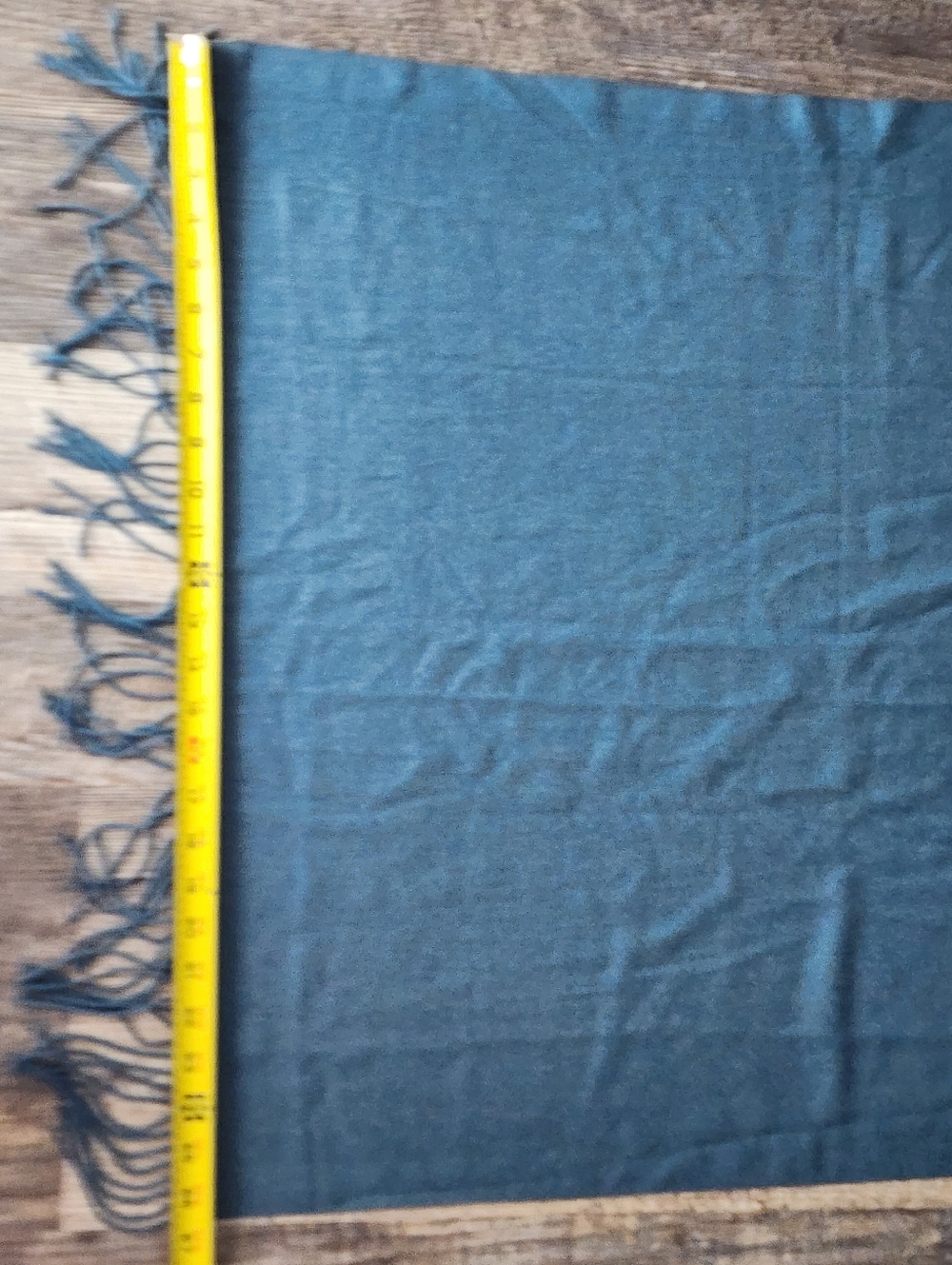 Pashmina Style Wool Silk Scarf - Slate Blue - Picture 3 of 4